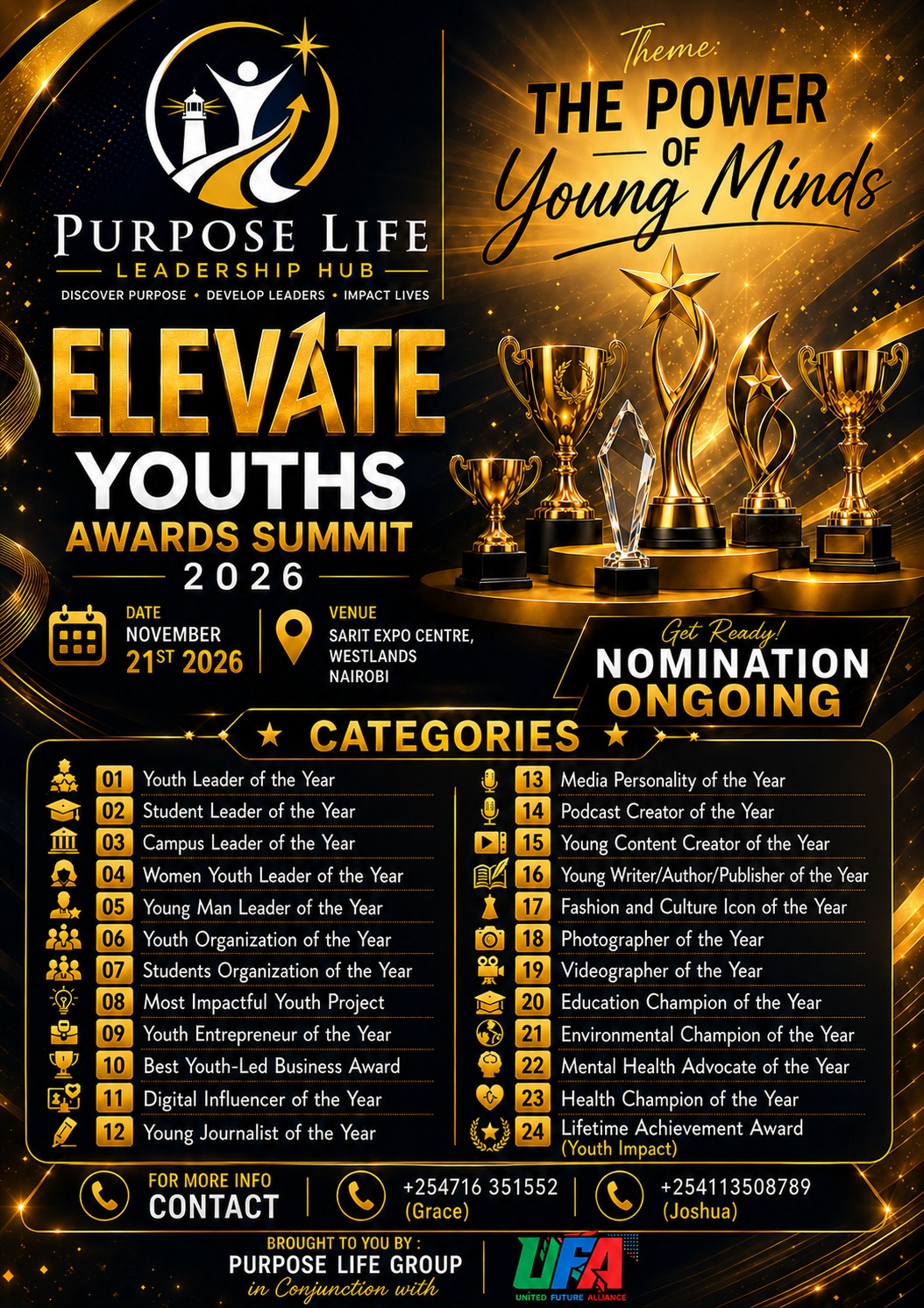 Elevate Youths Awards Summit 2026 — official event poster